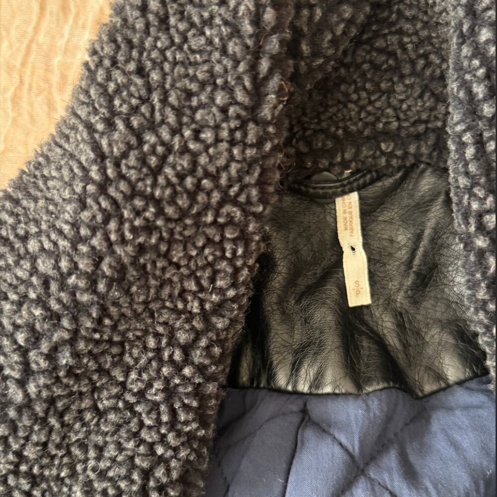 Free People Lined Moto Leather Jacket with Detachable Sherpa Collar - Picture 3 of 10